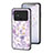 Silicone Frame Flowers Mirror Case Cover S01 for Xiaomi Poco C40 Clove Purple