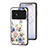 Silicone Frame Flowers Mirror Case Cover S01 for Xiaomi Poco M4 5G