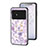 Silicone Frame Flowers Mirror Case Cover S01 for Xiaomi Poco M4 5G Clove Purple