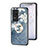 Silicone Frame Flowers Mirror Case Cover S01 for Xiaomi Redmi K40S 5G Blue