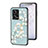 Silicone Frame Flowers Mirror Case Cover S01 for Xiaomi Redmi Note 12 Pro 5G Cyan