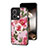 Silicone Frame Flowers Mirror Case Cover S01 for Xiaomi Redmi Note 13 5G Red