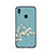 Silicone Frame Flowers Mirror Case S02 for Huawei Honor 10 Lite Cyan