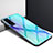 Silicone Frame Mirror Case Cover for Vivo X50 5G Cyan