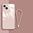 Silicone Frame Mirror Case Cover M08 for Apple iPhone 13 Mini Rose Gold