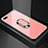 Silicone Frame Mirror Case Cover with Magnetic Finger Ring Stand A01 for Oppo A5 Pink