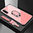 Silicone Frame Mirror Case Cover with Magnetic Finger Ring Stand A01 for Samsung Galaxy Note 10