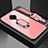 Silicone Frame Mirror Case Cover with Magnetic Finger Ring Stand for Vivo S1 Pro Pink