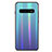 Silicone Frame Mirror Rainbow Gradient Case Cover A02 for Samsung Galaxy S10 Plus Sky Blue