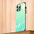 Silicone Frame Mirror Rainbow Gradient Case Cover AT1 for Apple iPhone 15 Pro Matcha Green