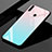 Silicone Frame Mirror Rainbow Gradient Case Cover for Huawei P30 Lite XL Cyan