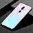 Silicone Frame Mirror Rainbow Gradient Case Cover for Oppo A9 Cyan