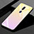 Silicone Frame Mirror Rainbow Gradient Case Cover for Oppo A9 Pink