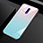 Silicone Frame Mirror Rainbow Gradient Case Cover for Oppo Reno Z Sky Blue