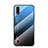 Silicone Frame Mirror Rainbow Gradient Case Cover for Samsung Galaxy A01 SM-A015 Blue