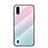 Silicone Frame Mirror Rainbow Gradient Case Cover for Samsung Galaxy A01 SM-A015 Mint Blue