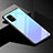 Silicone Frame Mirror Rainbow Gradient Case Cover for Samsung Galaxy A51 5G Sky Blue