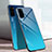 Silicone Frame Mirror Rainbow Gradient Case Cover for Samsung Galaxy S20 Plus Blue