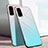 Silicone Frame Mirror Rainbow Gradient Case Cover for Samsung Galaxy S20 Plus Cyan