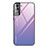 Silicone Frame Mirror Rainbow Gradient Case Cover for Samsung Galaxy S21 FE 5G Clove Purple