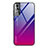 Silicone Frame Mirror Rainbow Gradient Case Cover for Samsung Galaxy S21 FE 5G Hot Pink