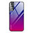 Silicone Frame Mirror Rainbow Gradient Case Cover for Samsung Galaxy S22 Plus 5G Hot Pink