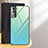 Silicone Frame Mirror Rainbow Gradient Case Cover for Samsung Galaxy S24 5G Matcha Green