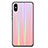 Silicone Frame Mirror Rainbow Gradient Case Cover for Xiaomi Mi 8 Pro Global Version Pink