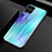 Silicone Frame Mirror Rainbow Gradient Case Cover H01 for Huawei Nova 6 SE Cyan