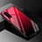 Silicone Frame Mirror Rainbow Gradient Case Cover H01 for Oppo Find X2 Red and Black