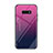 Silicone Frame Mirror Rainbow Gradient Case Cover H01 for Samsung Galaxy S10e Hot Pink