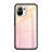 Silicone Frame Mirror Rainbow Gradient Case Cover H01 for Xiaomi Mi 11 5G Pink