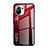Silicone Frame Mirror Rainbow Gradient Case Cover H01 for Xiaomi Mi 11 Lite 5G Red