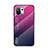 Silicone Frame Mirror Rainbow Gradient Case Cover H02 for Xiaomi Mi 11 Lite 5G NE Hot Pink