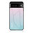 Silicone Frame Mirror Rainbow Gradient Case Cover LS1 for Google Pixel 7a 5G Cyan