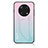 Silicone Frame Mirror Rainbow Gradient Case Cover LS1 for Huawei Enjoy 50 Pro Cyan