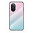 Silicone Frame Mirror Rainbow Gradient Case Cover LS1 for Huawei Honor 50 SE 5G Cyan