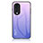 Silicone Frame Mirror Rainbow Gradient Case Cover LS1 for Huawei Honor 70 5G Clove Purple