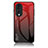 Silicone Frame Mirror Rainbow Gradient Case Cover LS1 for Huawei Honor 70 5G Red