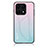 Silicone Frame Mirror Rainbow Gradient Case Cover LS1 for Huawei Honor 70 Lite 5G Cyan