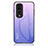 Silicone Frame Mirror Rainbow Gradient Case Cover LS1 for Huawei Honor 70 Pro 5G Clove Purple