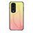 Silicone Frame Mirror Rainbow Gradient Case Cover LS1 for Huawei Honor 70 Pro 5G Yellow