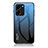 Silicone Frame Mirror Rainbow Gradient Case Cover LS1 for Huawei Honor 80 SE 5G Blue