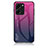 Silicone Frame Mirror Rainbow Gradient Case Cover LS1 for Huawei Honor 80 SE 5G Hot Pink