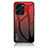 Silicone Frame Mirror Rainbow Gradient Case Cover LS1 for Huawei Honor 80 SE 5G Red