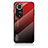 Silicone Frame Mirror Rainbow Gradient Case Cover LS1 for Huawei Nova 9 Pro Red