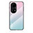 Silicone Frame Mirror Rainbow Gradient Case Cover LS1 for Huawei P50 Cyan