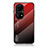 Silicone Frame Mirror Rainbow Gradient Case Cover LS1 for Huawei P50 Pro Red