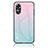 Silicone Frame Mirror Rainbow Gradient Case Cover LS1 for Oppo A17