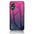 Silicone Frame Mirror Rainbow Gradient Case Cover LS1 for Oppo A17 Hot Pink